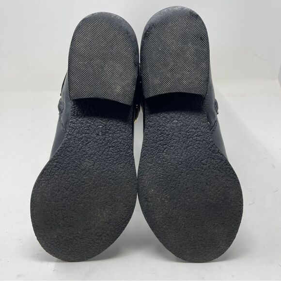 Steve Madden Avilla Black Riding Boots Leather Double Buckle Zipper Women's 5.5 - Picture 9 of 12